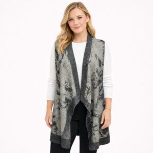 Barneys New York Sleeveless Merino Cardigan Size XS Long Open Front